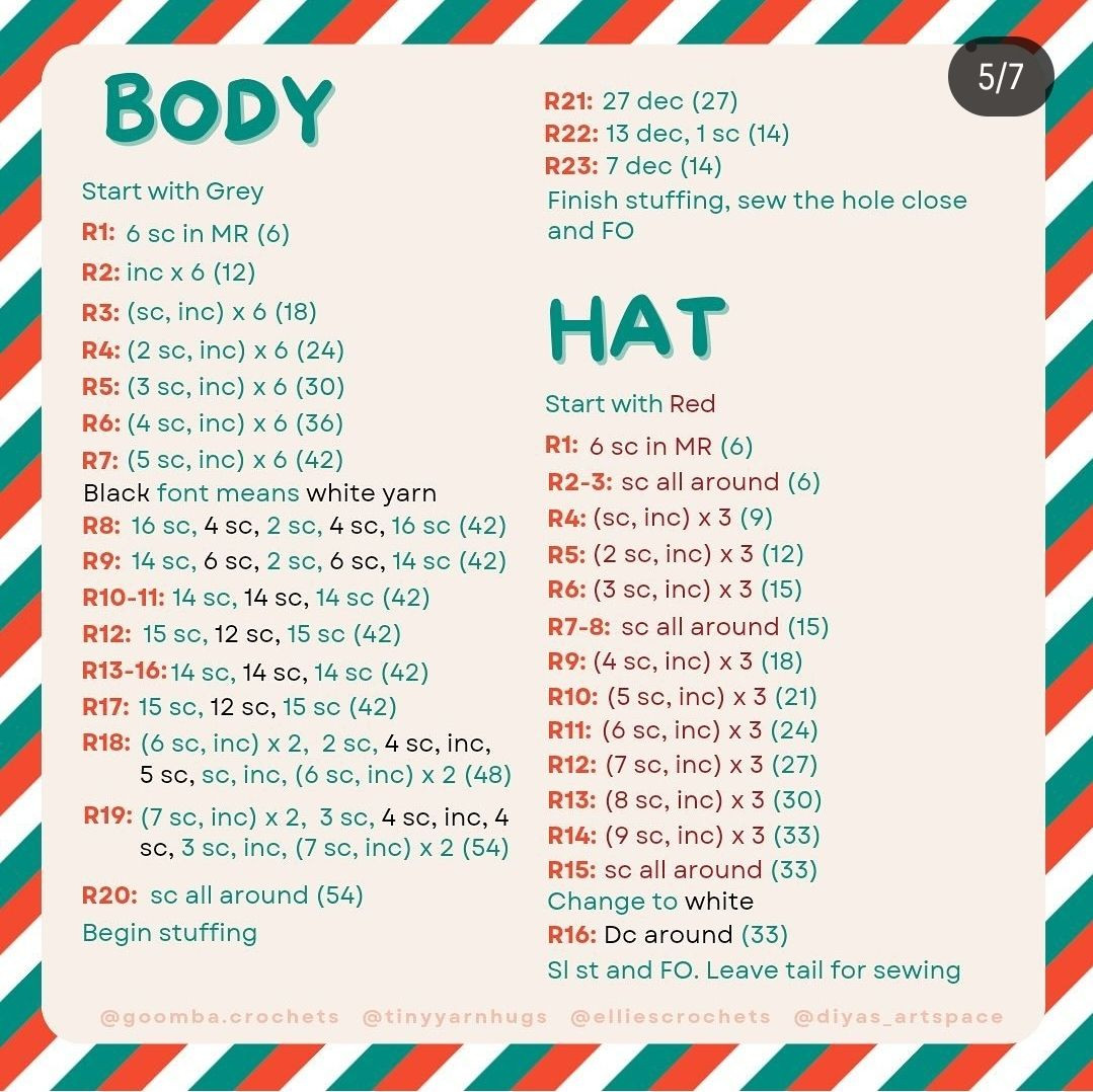 squishmallow holiday calendar free pattern