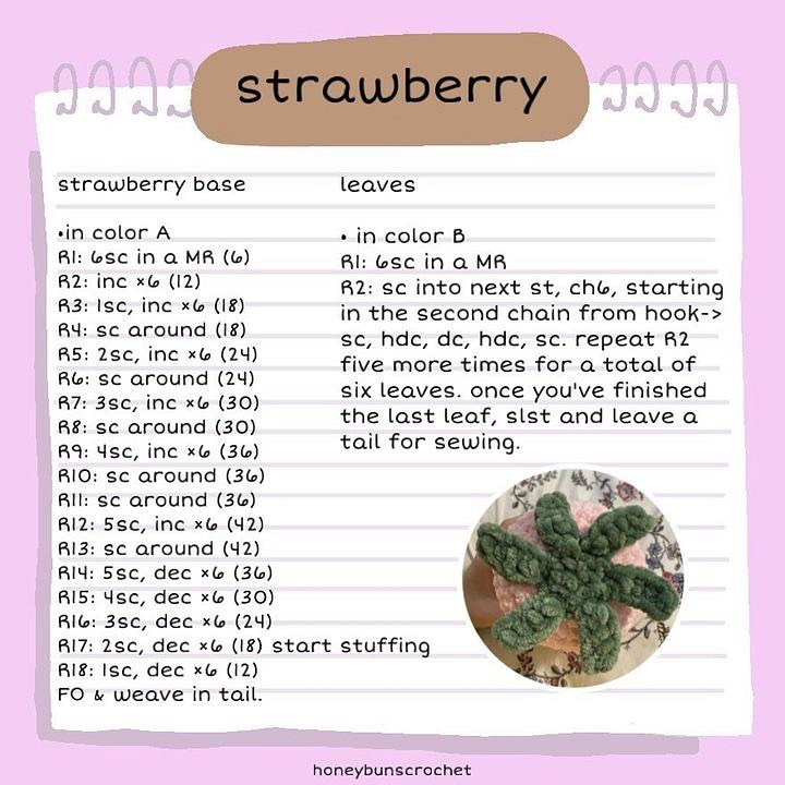 Strawberry cow crochet pattern