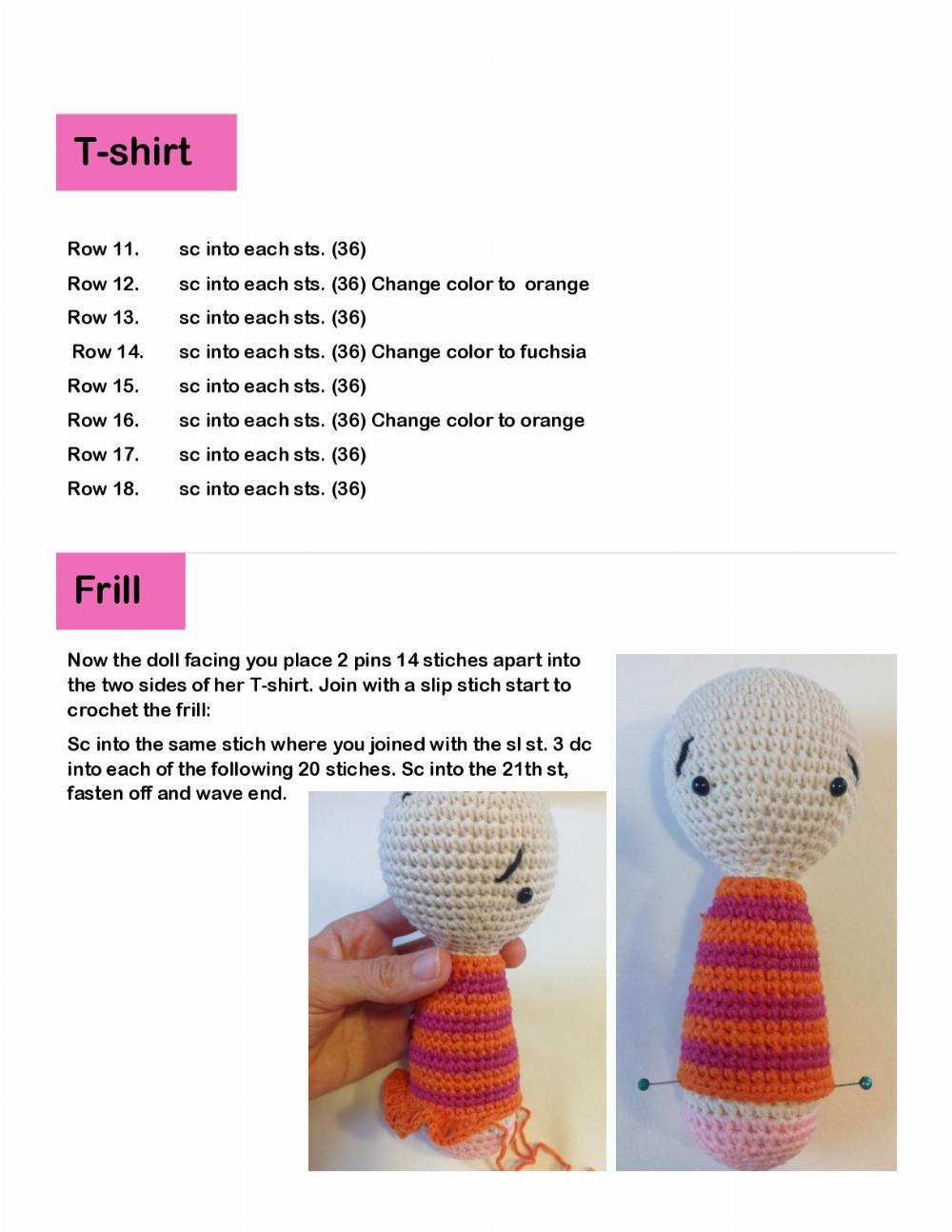 sunday crochet doll pattern