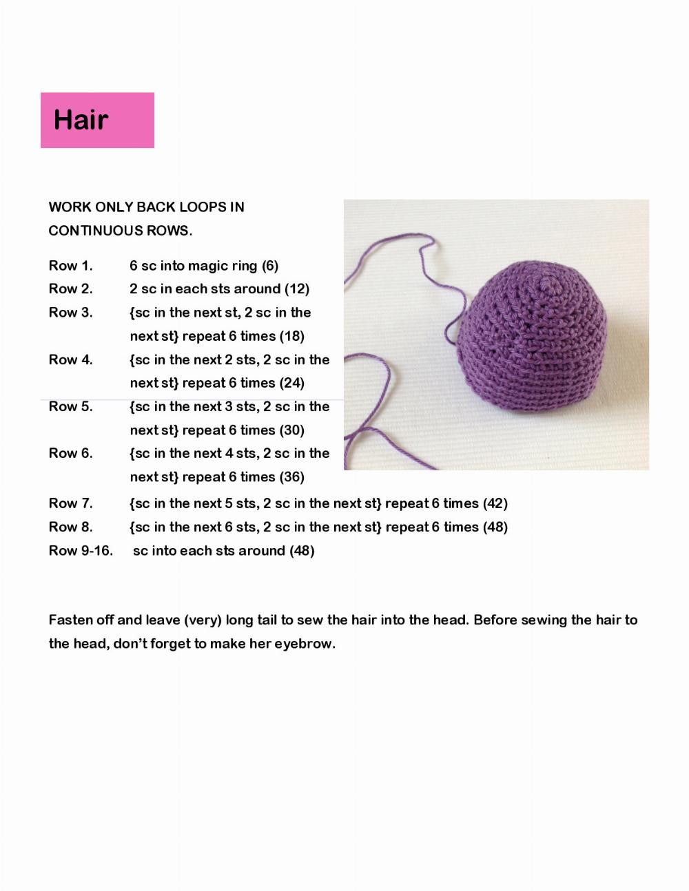 sunday crochet doll pattern