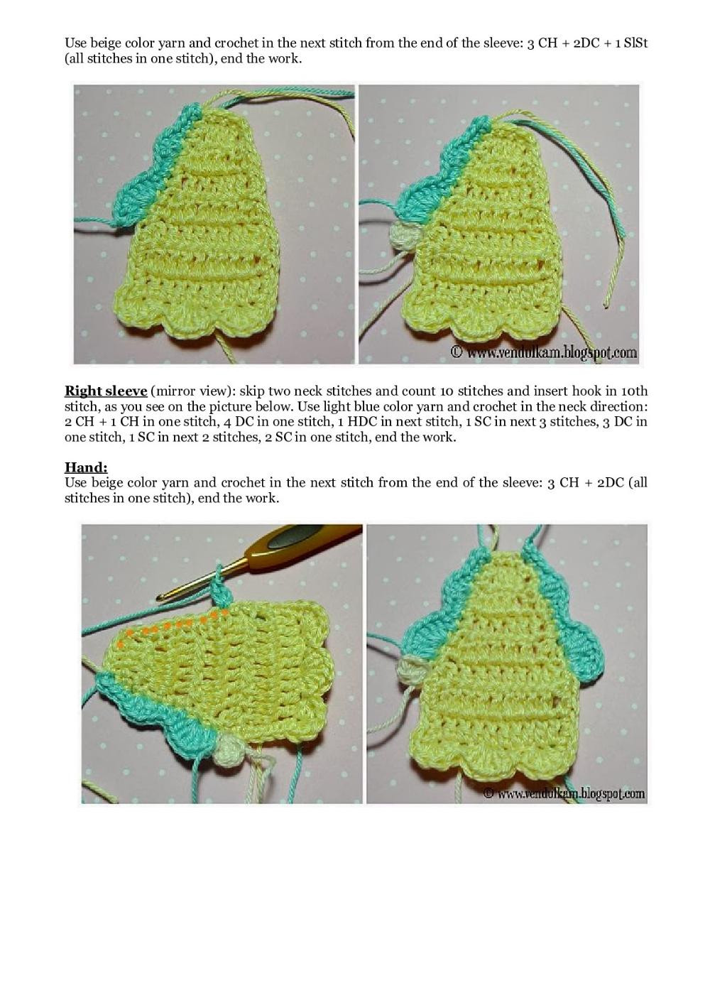 Sweet girl applique crochet pattern