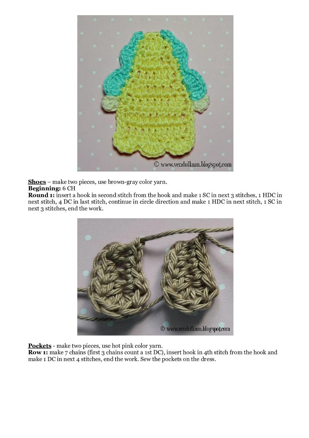 Sweet girl applique crochet pattern