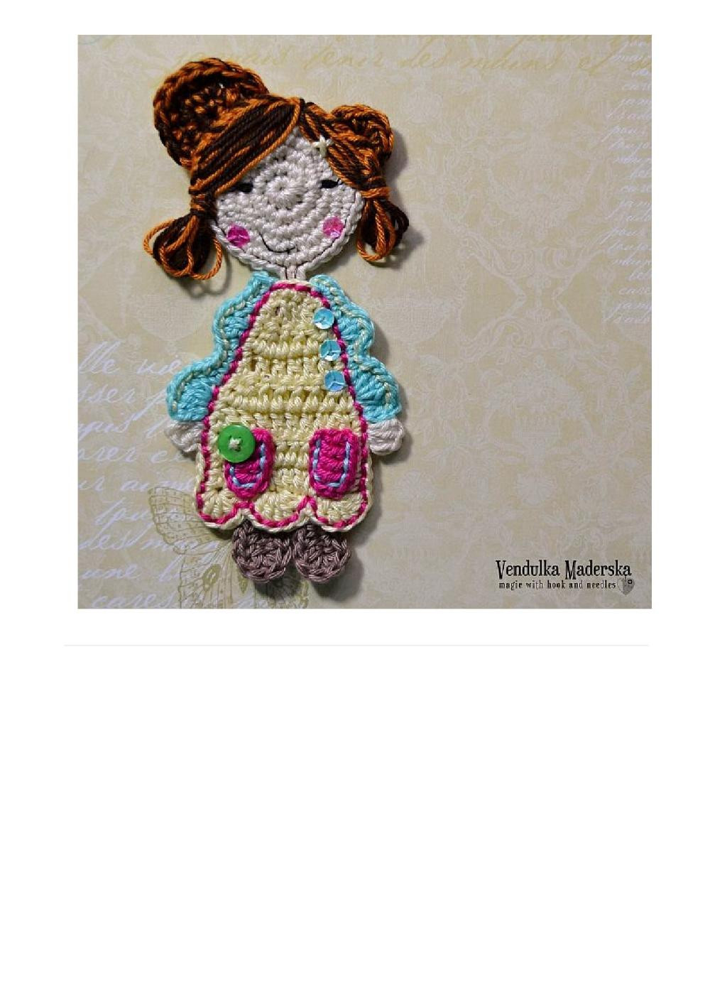 Sweet girl applique crochet pattern