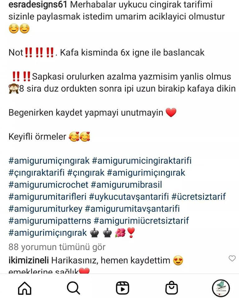 Tavşan çıngırak tığ işi modeli