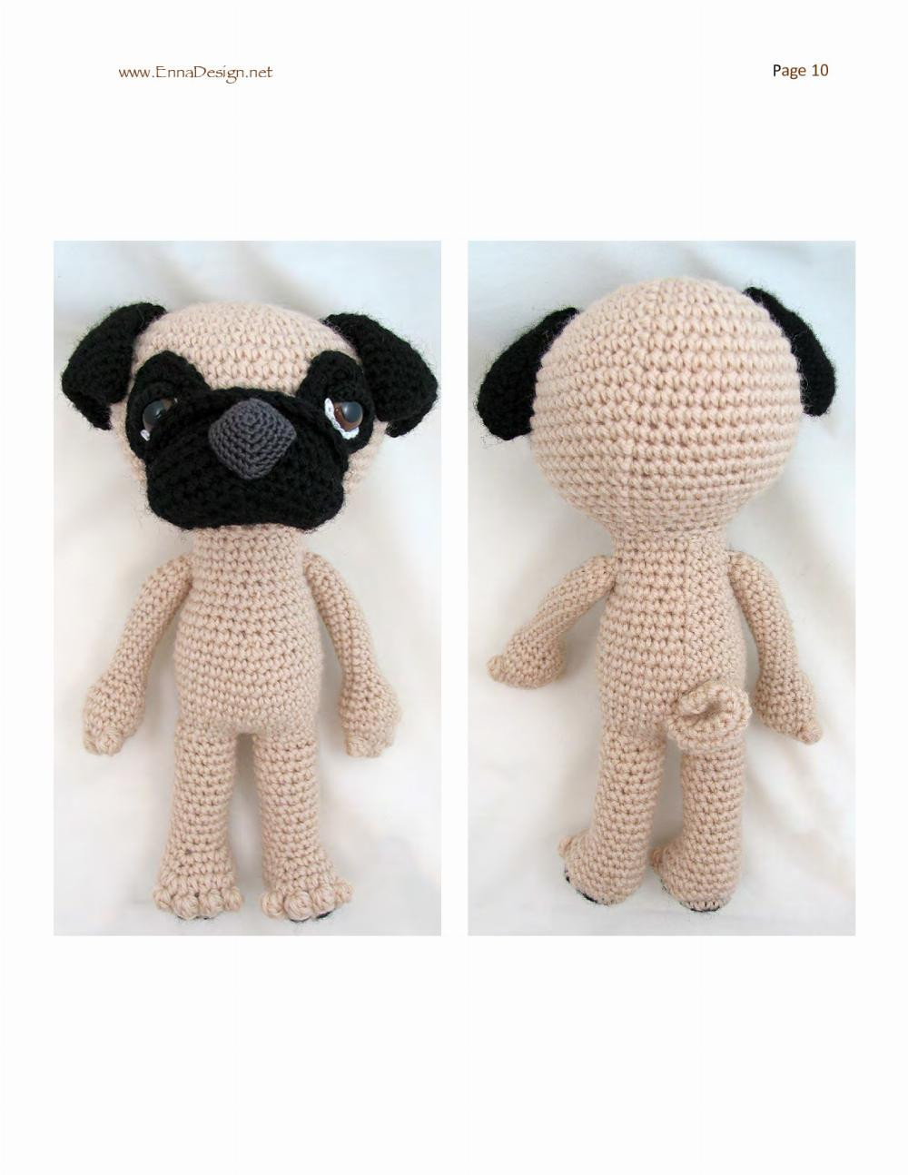 the sleepy eye dog pug crochet pattern