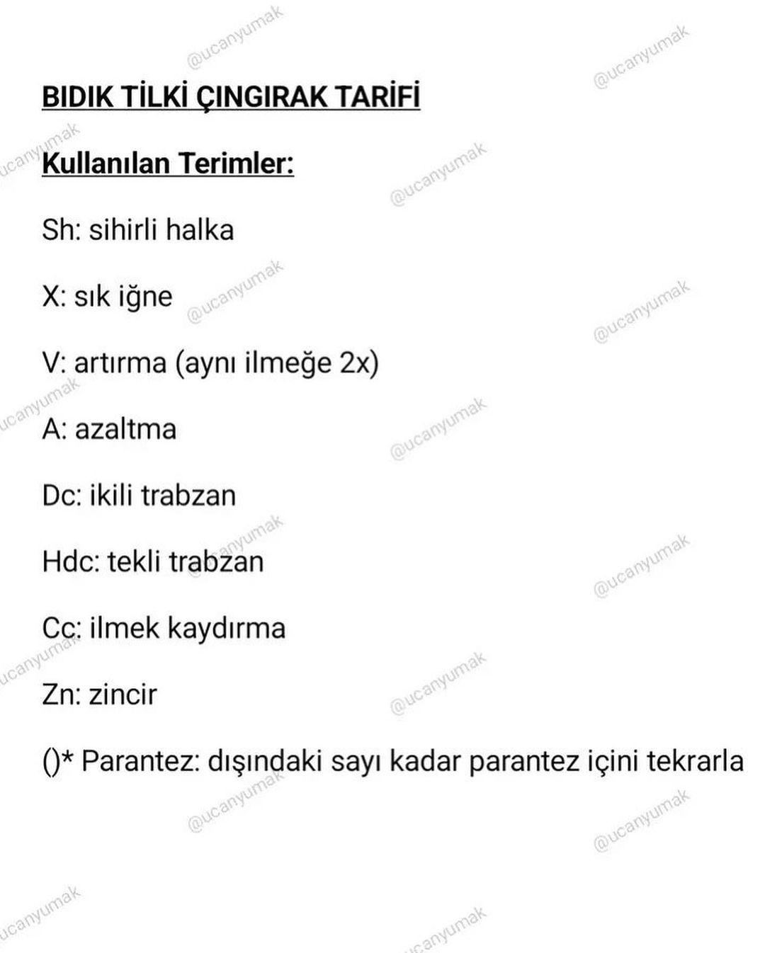 tilki çıngırak tığ işi modeli