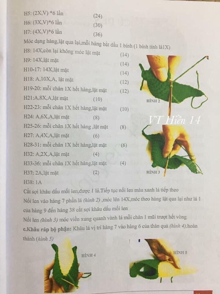 Tổng hợp chart móc hoa quả: quả cà chua, hành lá, quả ớt đà lạt, quả bí đỏ, bắp ngô, củ dền, nấm