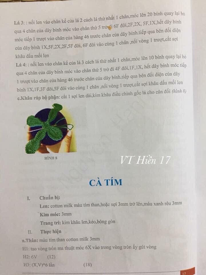 Tổng hợp chart móc hoa quả: quả cà chua, hành lá, quả ớt đà lạt, quả bí đỏ, bắp ngô, củ dền, nấm