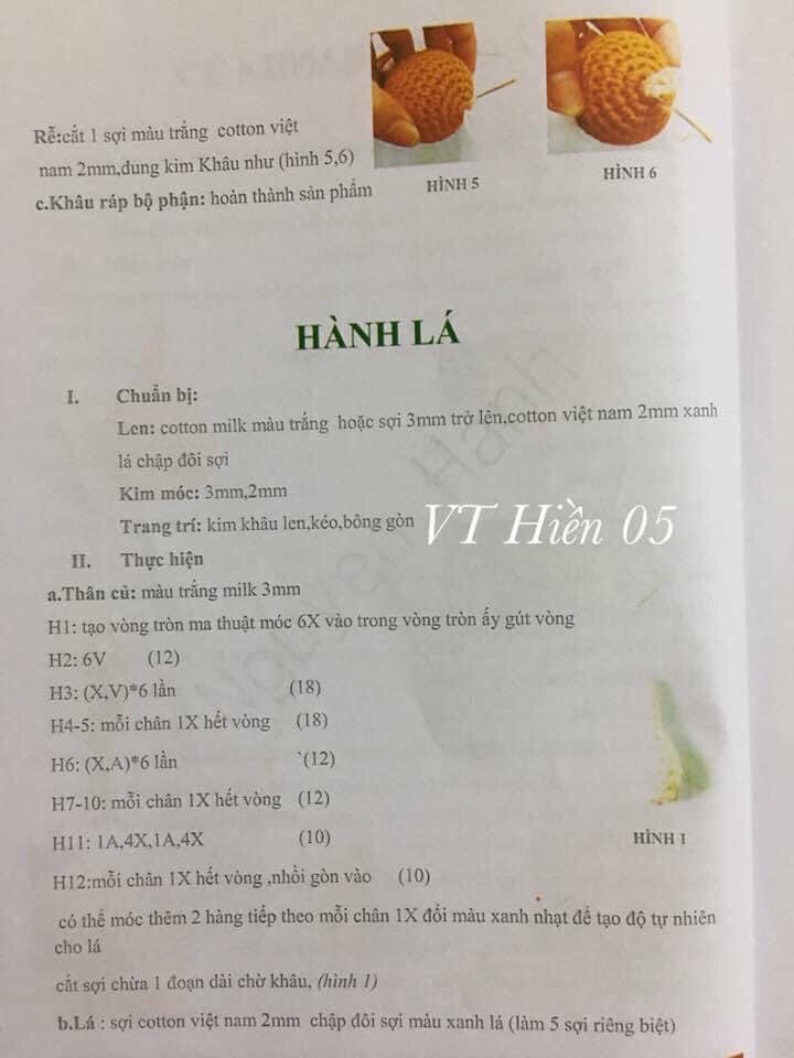 Tổng hợp chart móc hoa quả: quả cà chua, hành lá, quả ớt đà lạt, quả bí đỏ, bắp ngô, củ dền, nấm