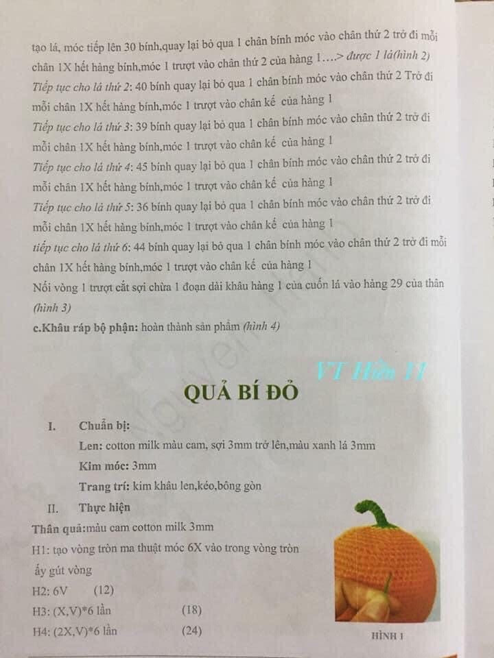 Tổng hợp chart móc hoa quả: quả cà chua, hành lá, quả ớt đà lạt, quả bí đỏ, bắp ngô, củ dền, nấm