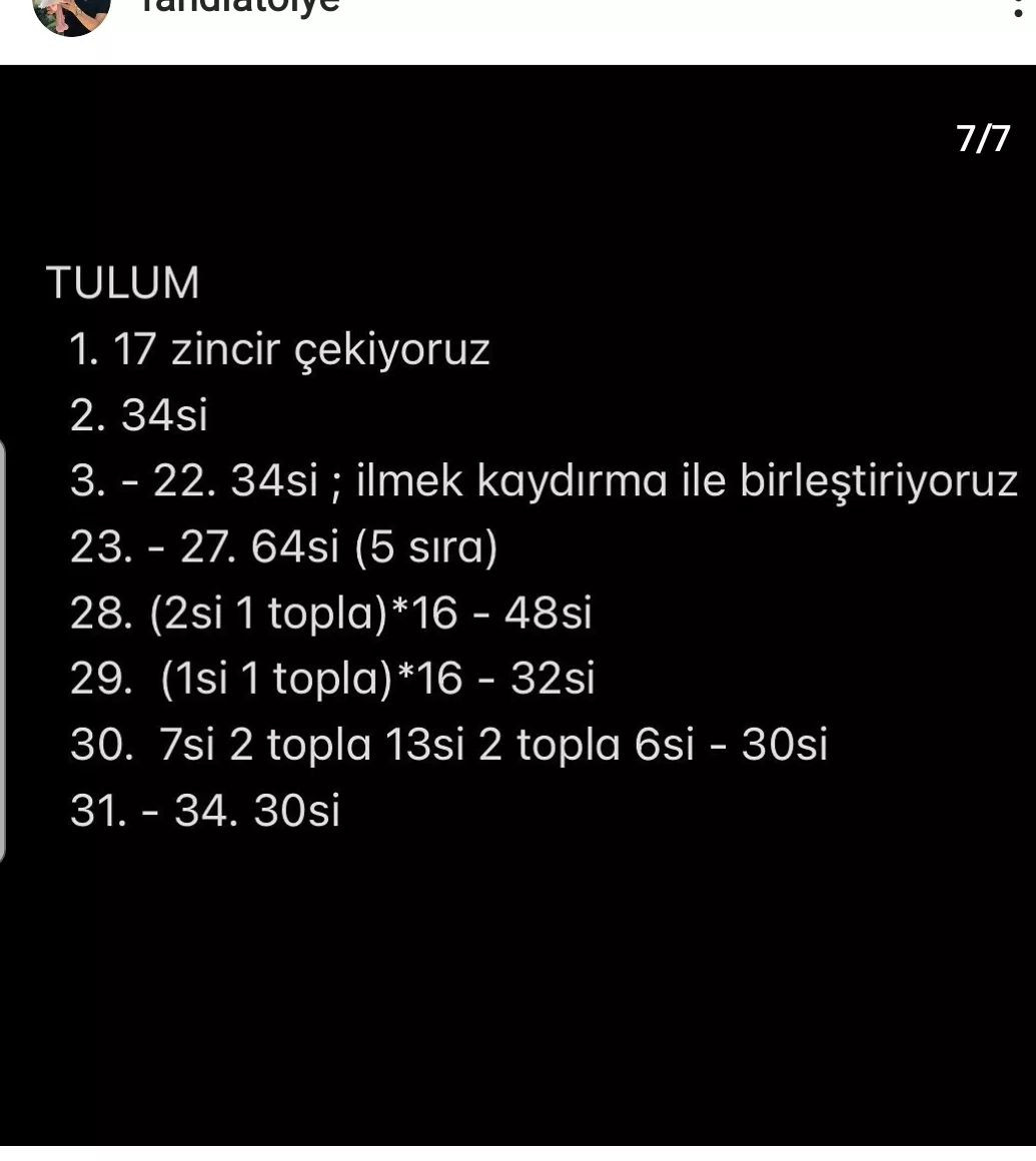 Tulum giyen bir koyun için tığ işi modeli