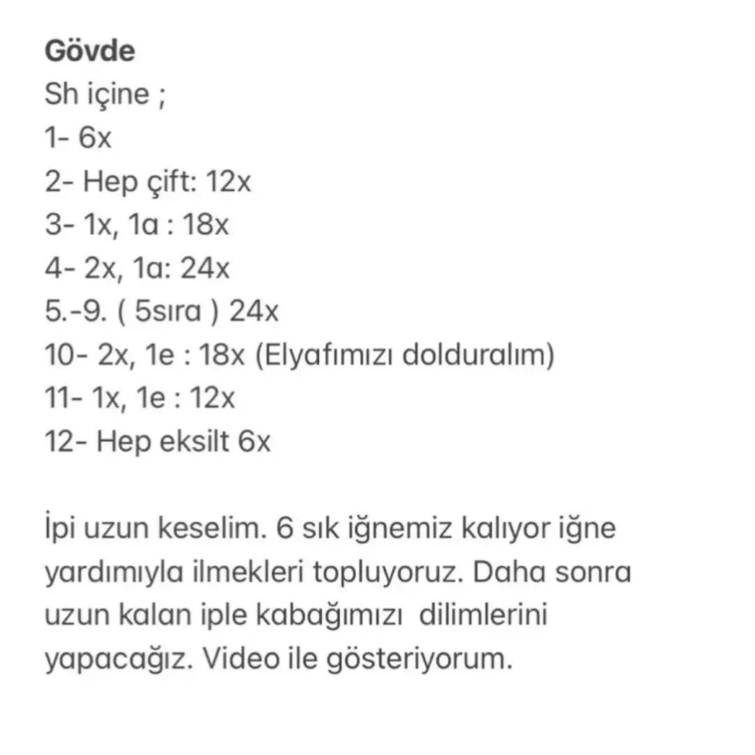 Turuncu kabak ve yeşil sap için tığ işi modeli