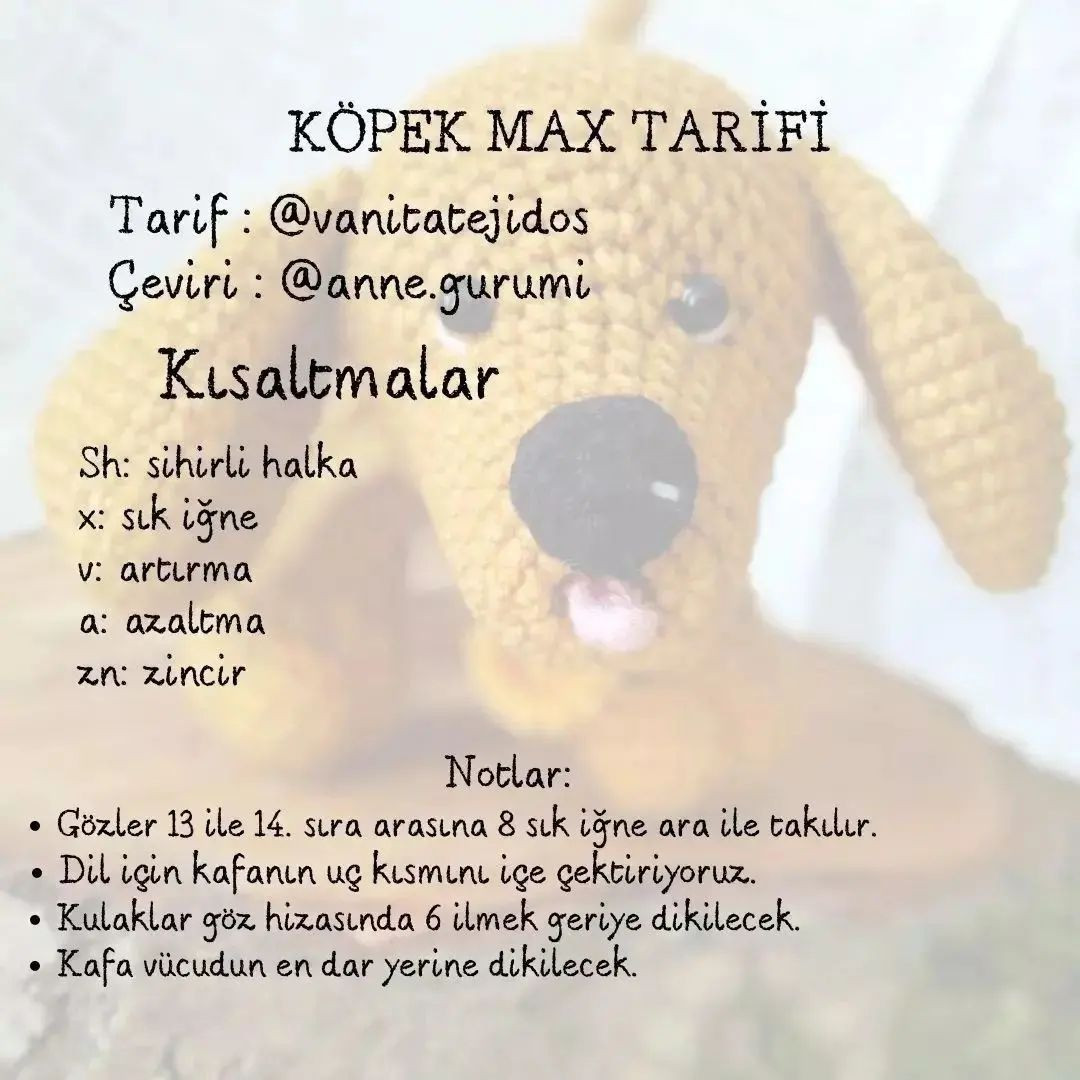 Turuncu köpek tığ işi modeli