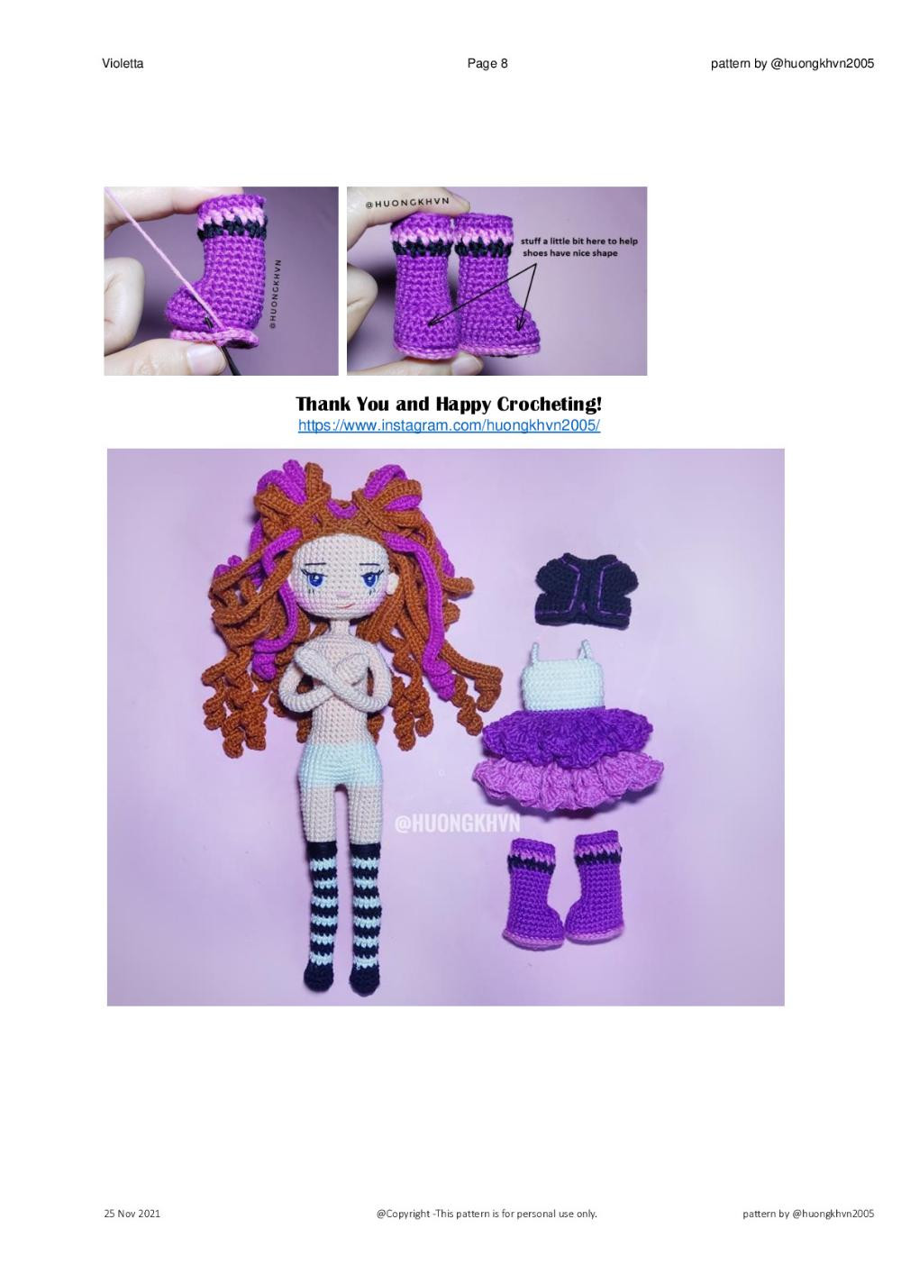 violettta girl doll free crochet pattern