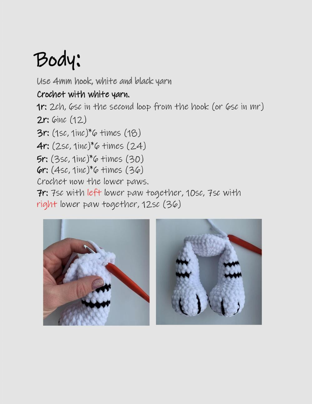 white tiger crochet pattern