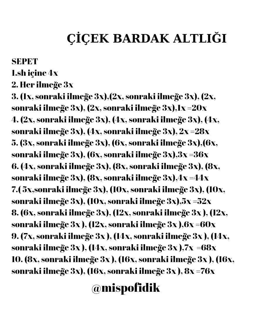 yuvarlak bardak altlığı tığ işi modeli