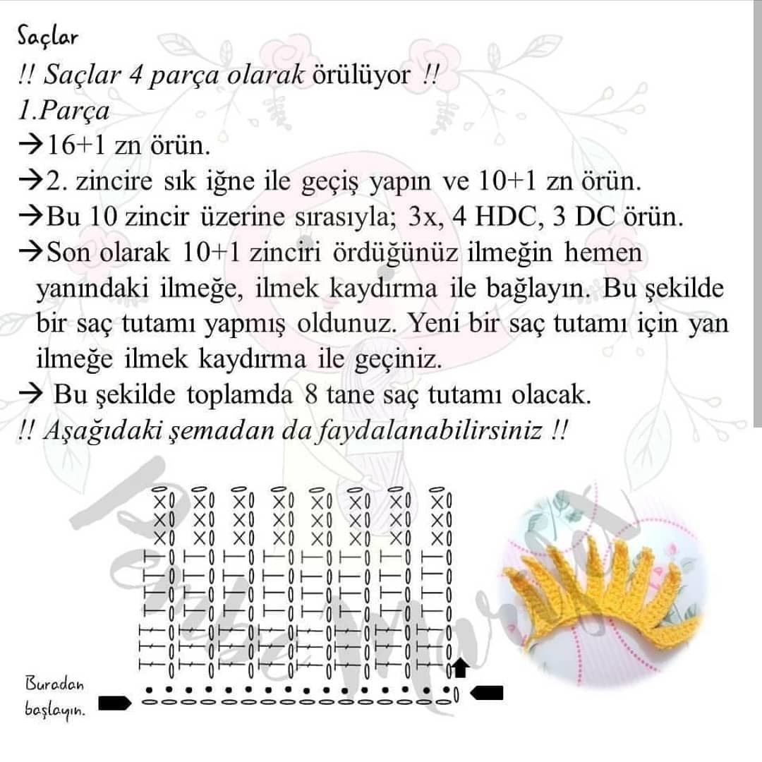 Atkı takan ve mavi elbise giyen bir erkek çocuk için tığ işi modeli bölüm 2