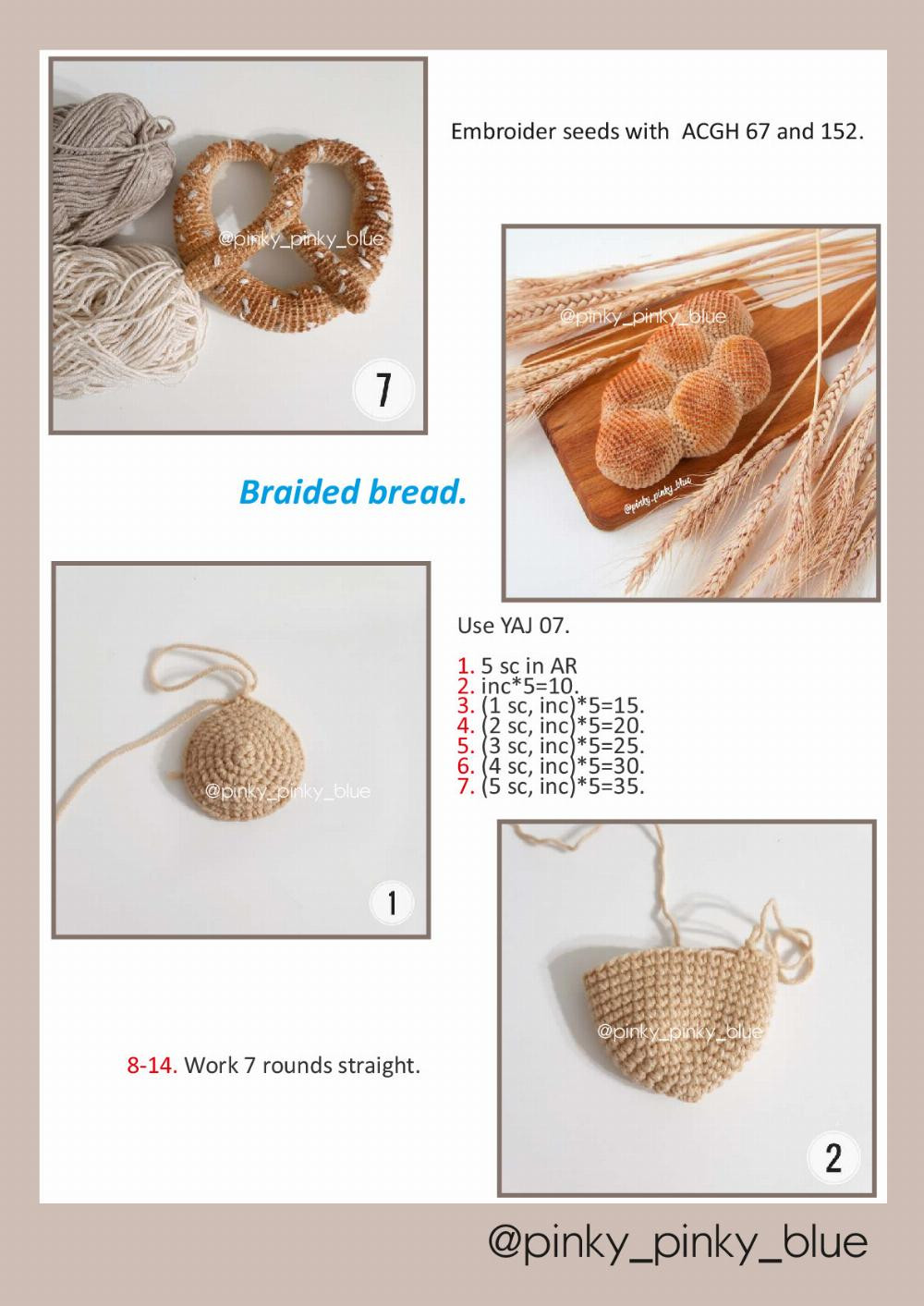 Bakery products play set Crochet pattern