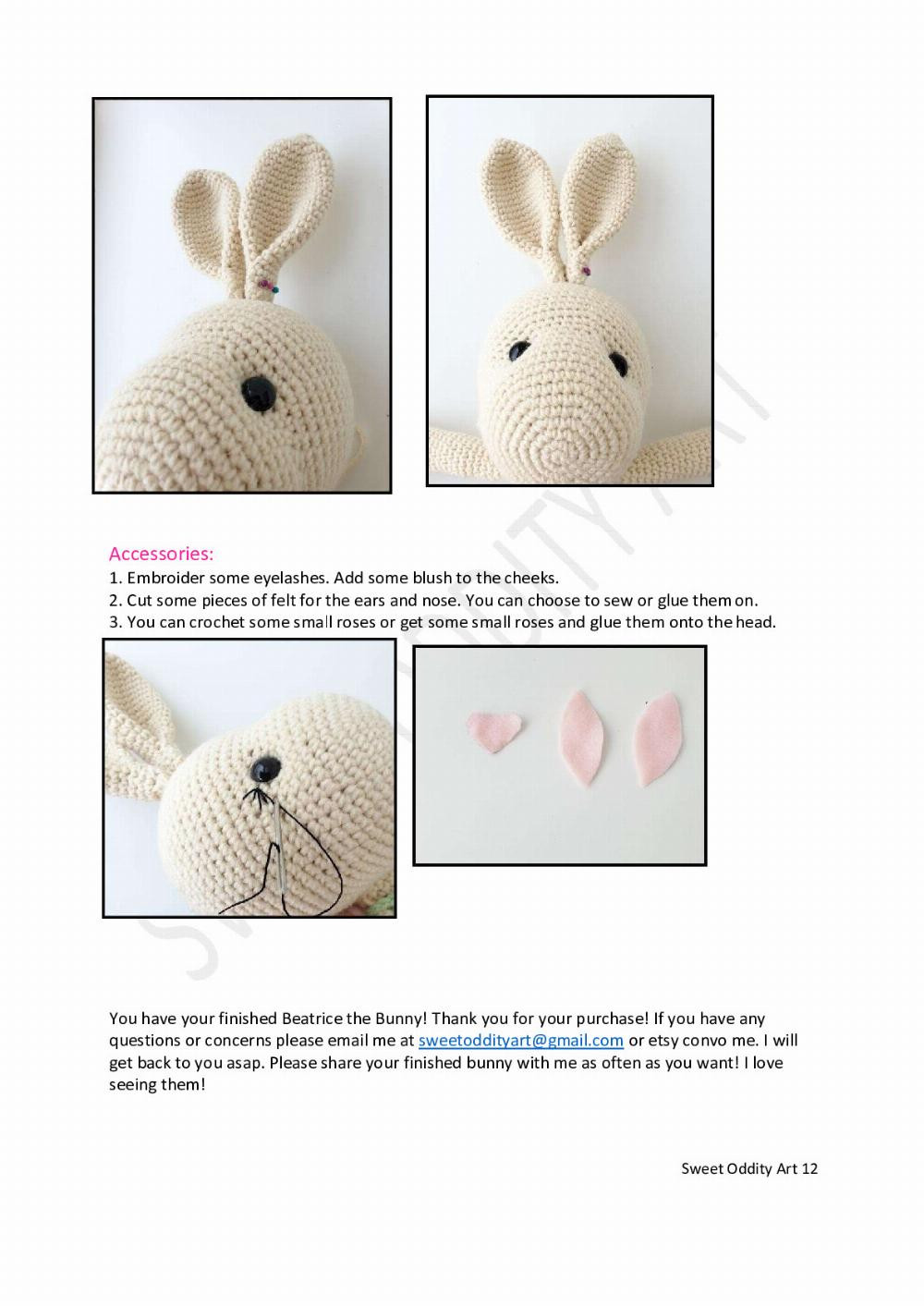 Beatrice the Bunny Crochet Pattern amigurumi