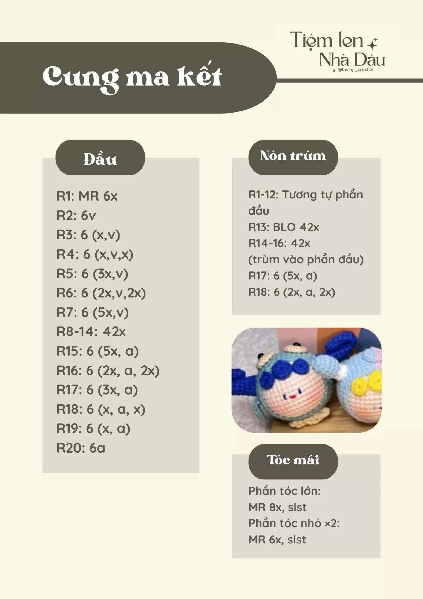 Chart hướng dẫn móc len cung ma kết