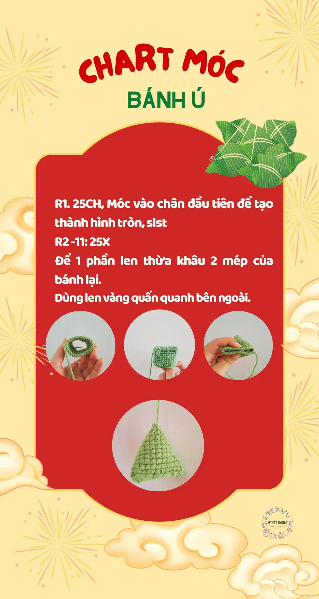 Chart móc bánh chưng, bánh tét, bánh ú, bánh dày, bánh da lợn,