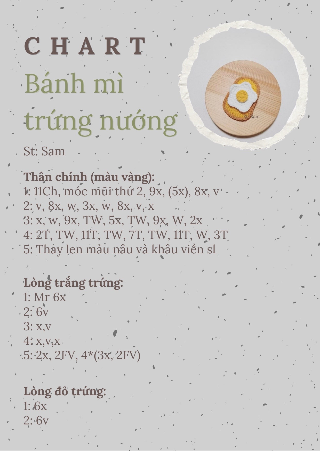 Chart móc bánh mì trứng nướng