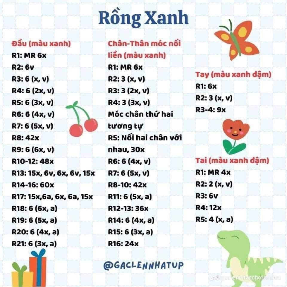 Chart móc con rồng xanh