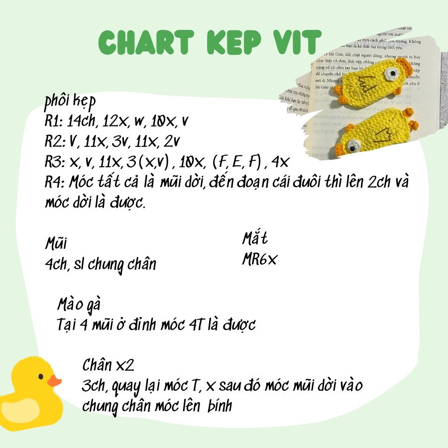 Chart móc kẹp tóc con vịt