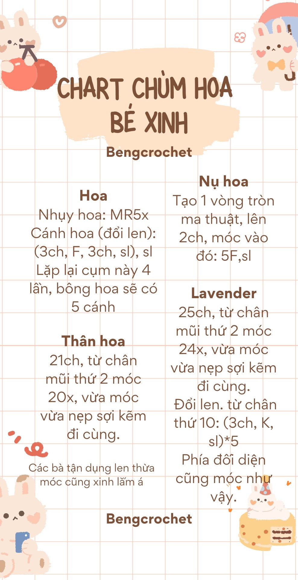 Chart móc khóa chùm hoa bé xinh.