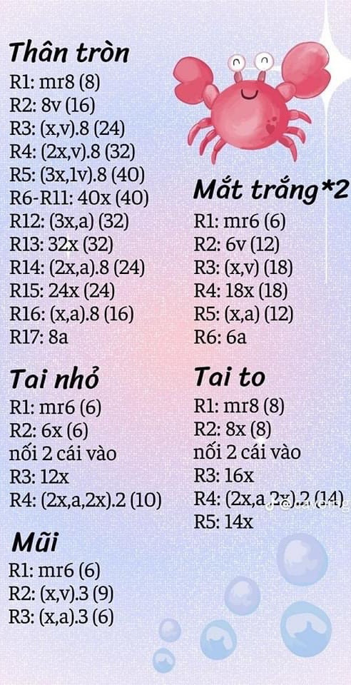 Chart móc khóa móc len con cua