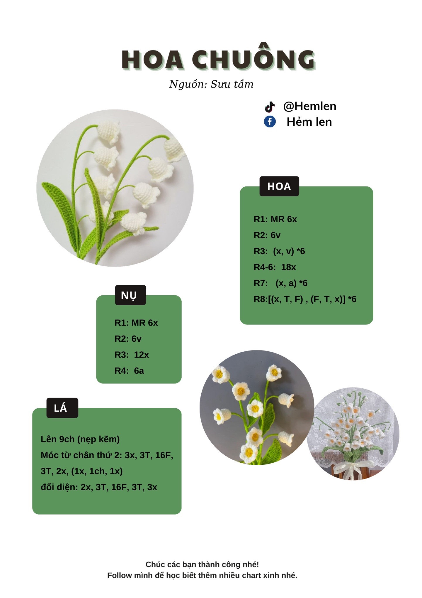 Chart móc len hoa chuông