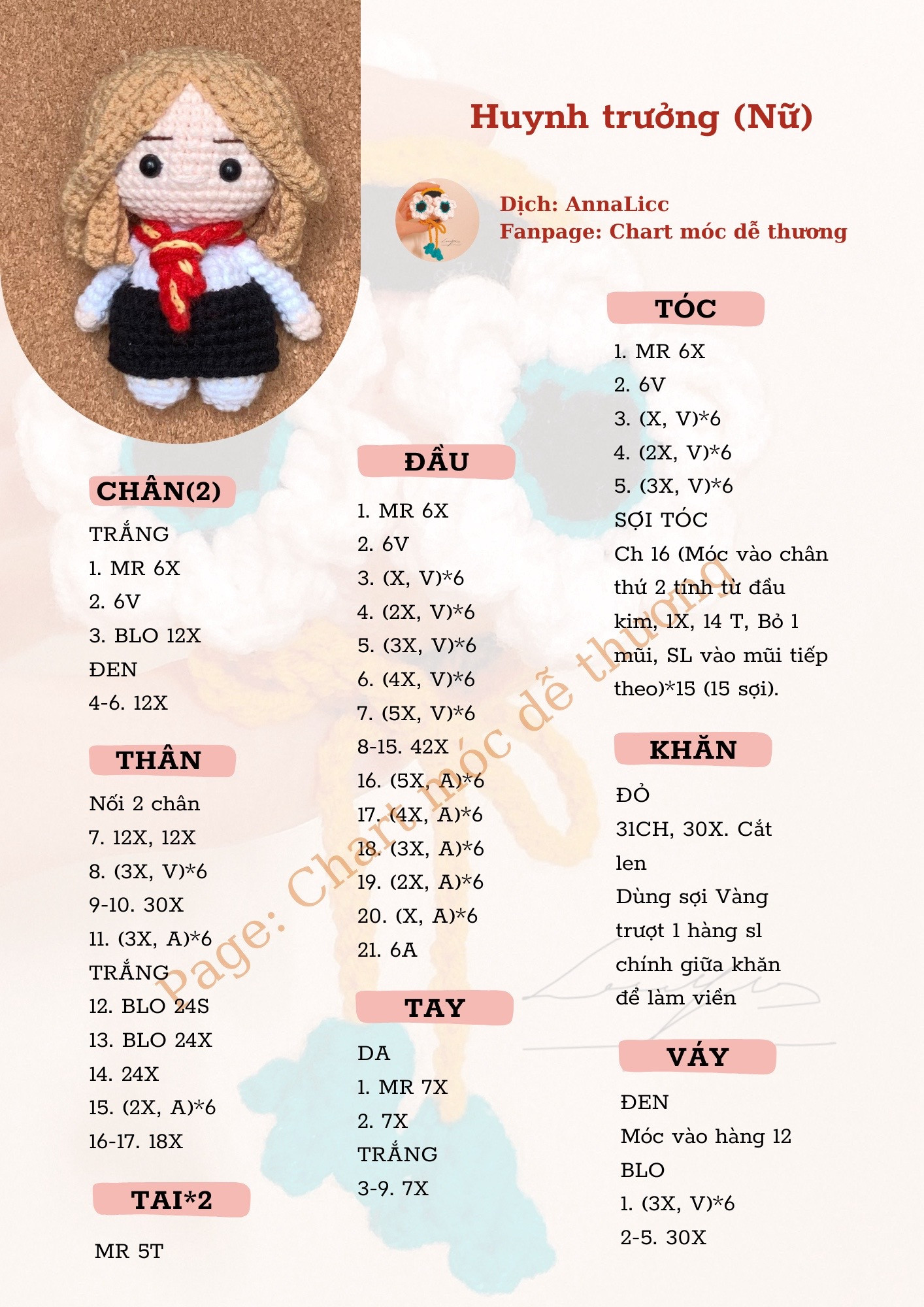 Chart móc len huynh trưởng giê su