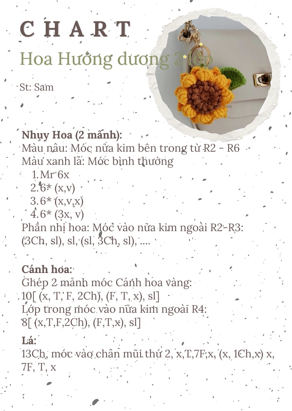 Chart móc len móc khóa hoa hướng dương