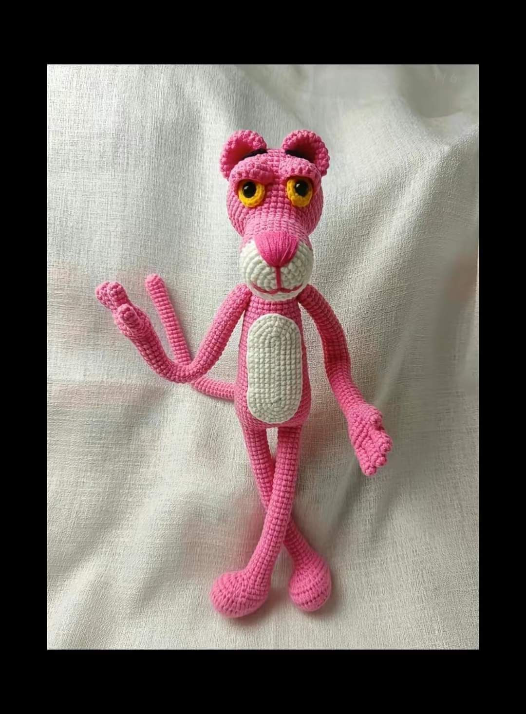 Chart móc len pink panther (báo hồng)