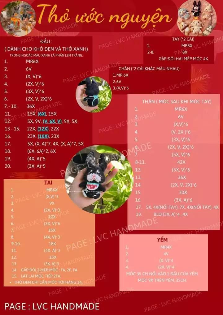 Chart móc len thỏ ước nguyện