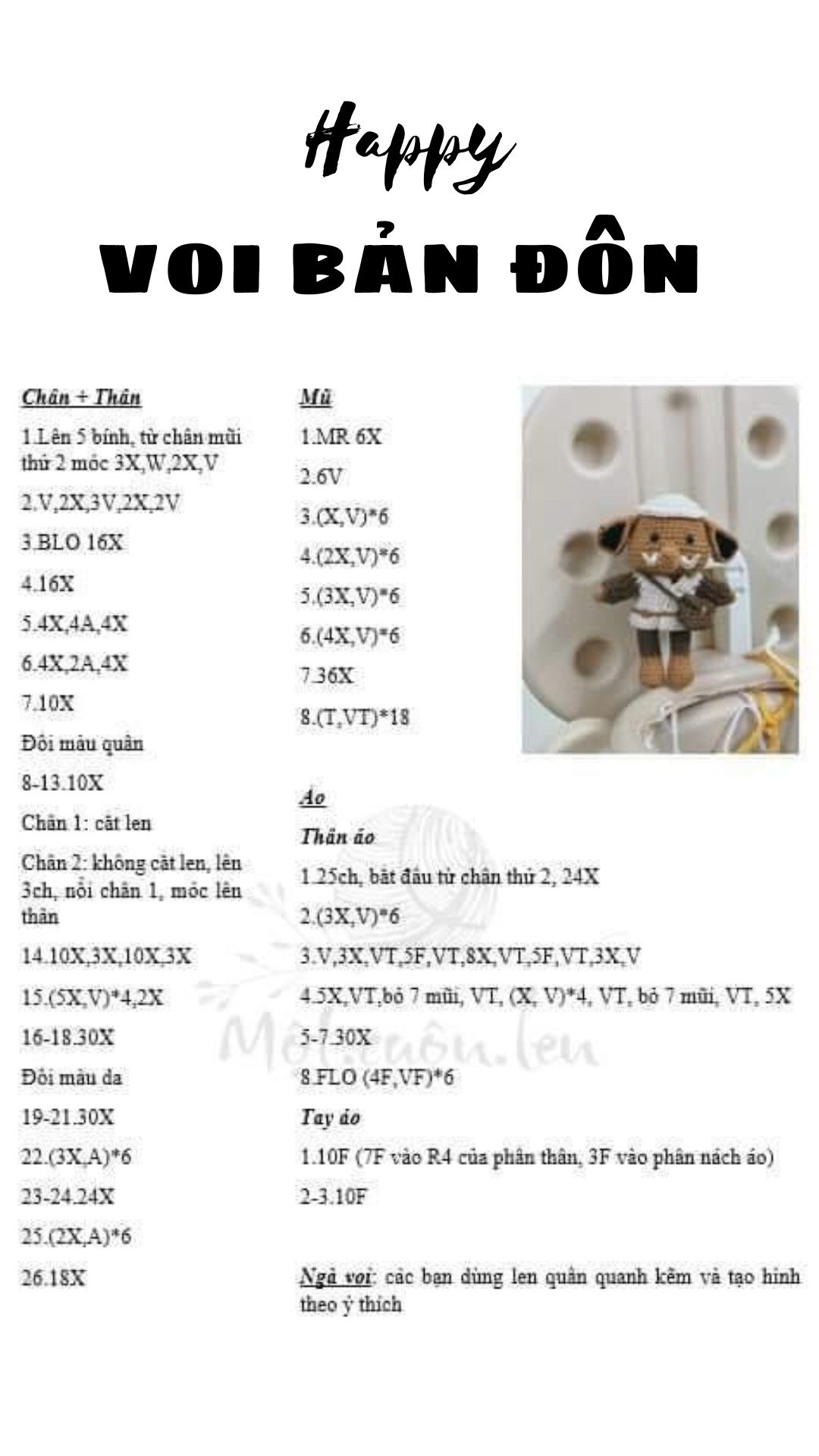 Chart móc len voi bản đôn