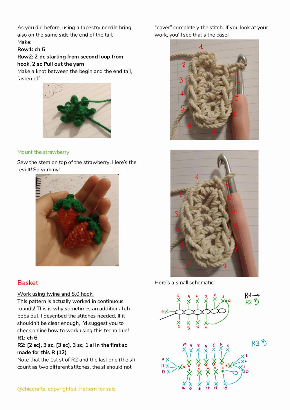 cherry fragolina crochet pattern