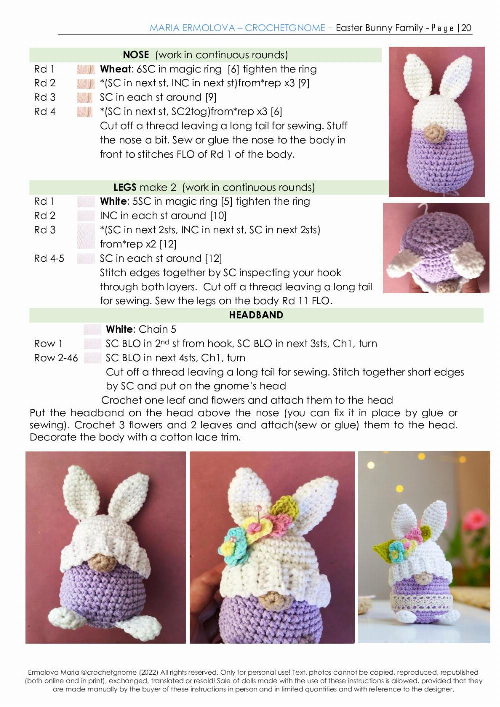 CROCHET GNOME MARIA ERMOLOVA – CROCHETGNOME – Easter Bunny Family