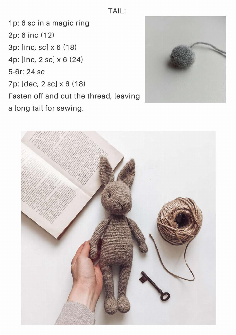 Crochet pattern for a rabbit wearing a shirt and skirt