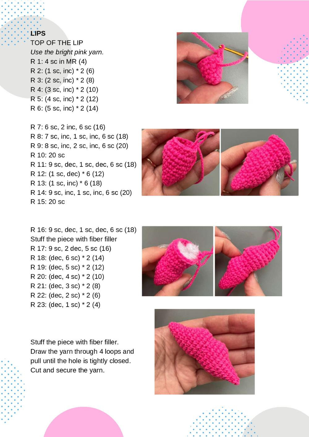 CROCHET PATTERN LIPS GNOME