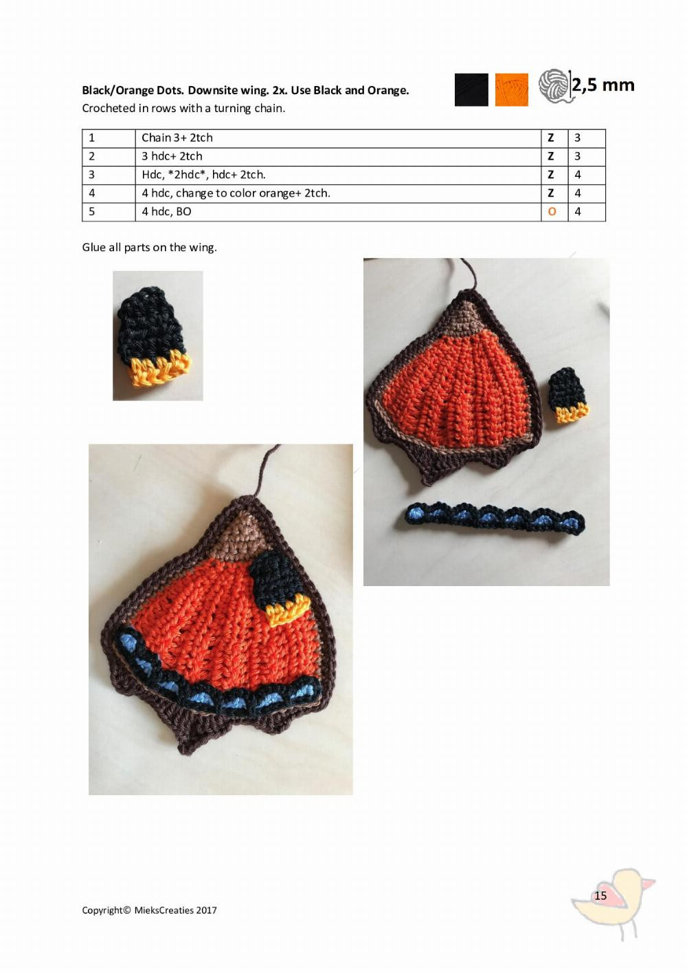 Crochet pattern The little fox butterfly