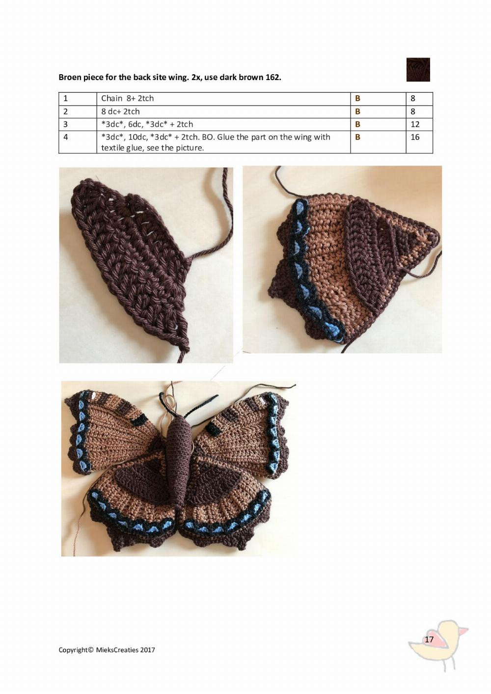 Crochet pattern The little fox butterfly