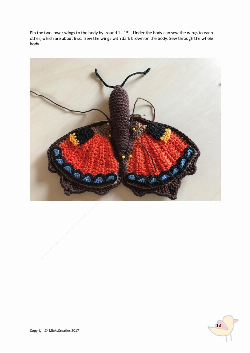 Crochet pattern The little fox butterfly