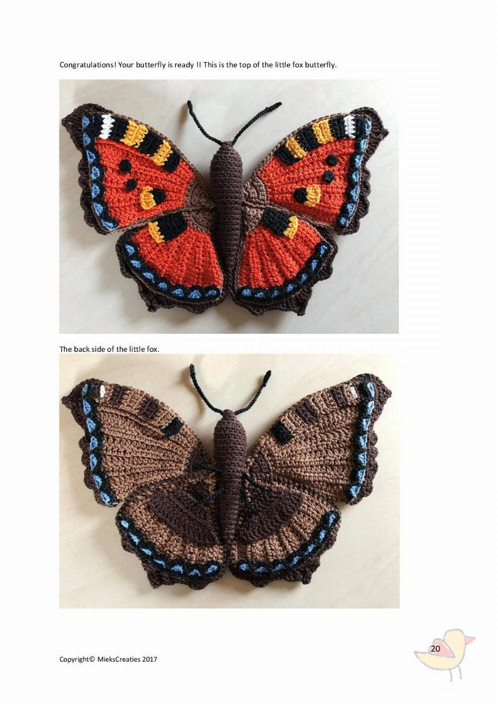 Crochet pattern The little fox butterfly