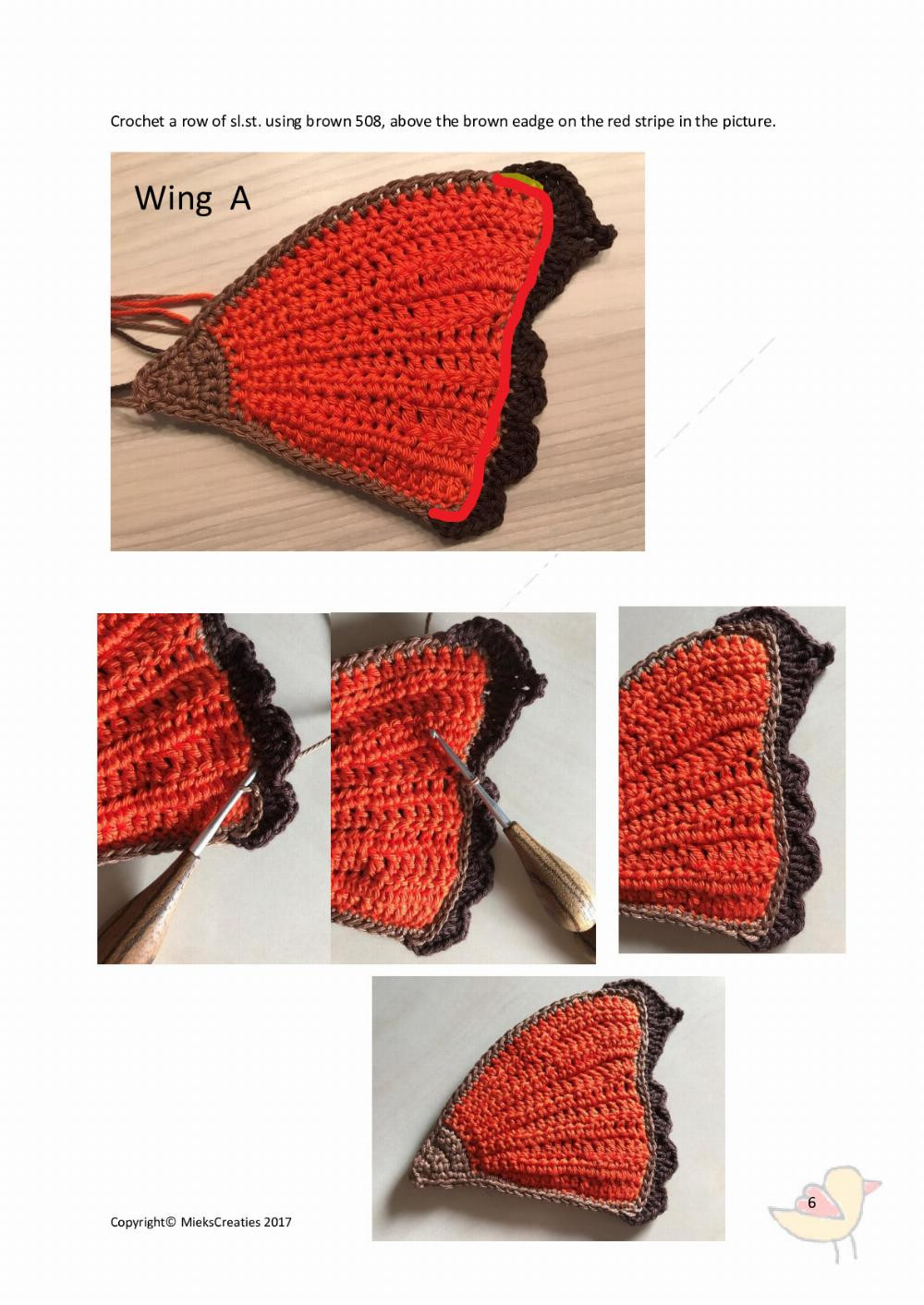 Crochet pattern The little fox butterfly