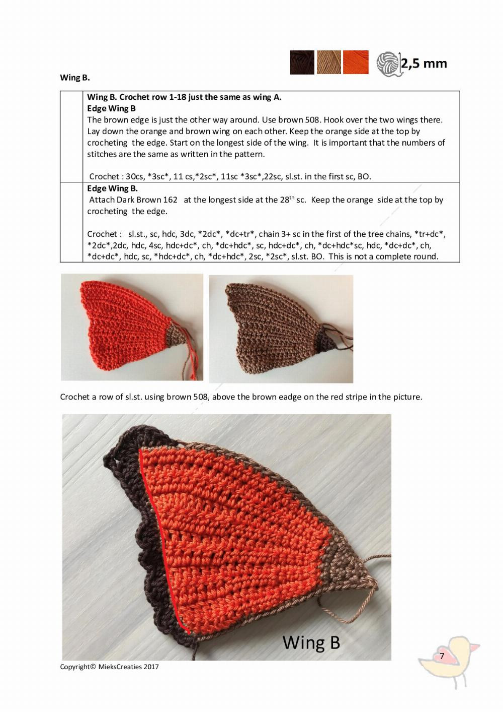 Crochet pattern The little fox butterfly