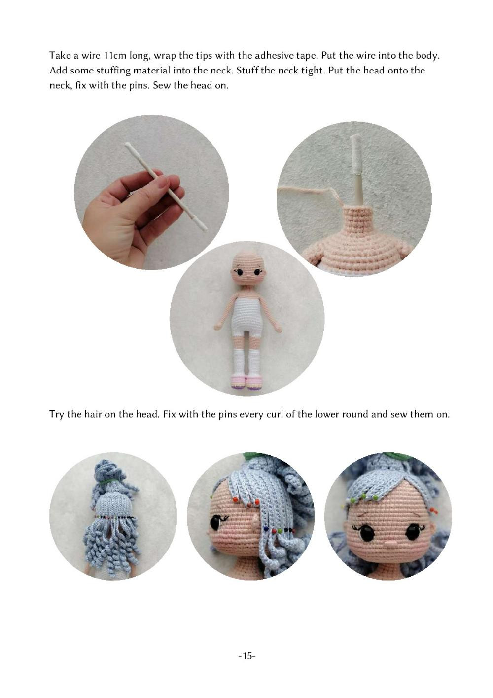 Crochet toy pattern "Unicorn Doll Forget-me-not"