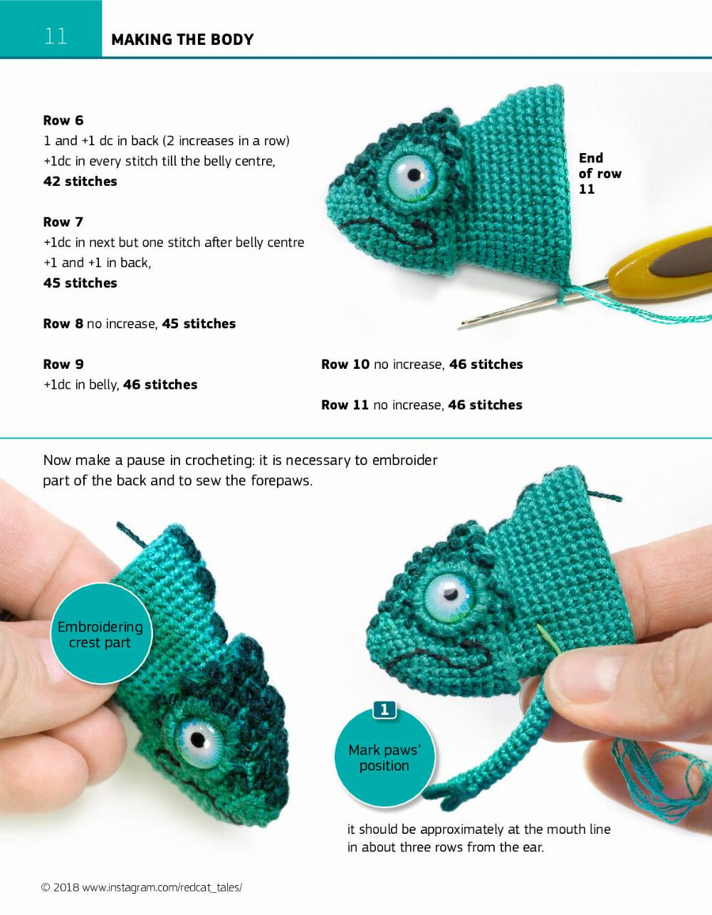 Crocheting the Chameleon Step-by-step pattern