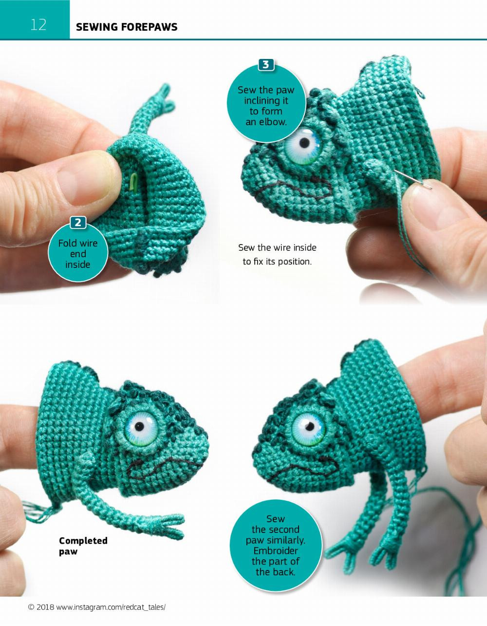 Crocheting the Chameleon Step-by-step pattern