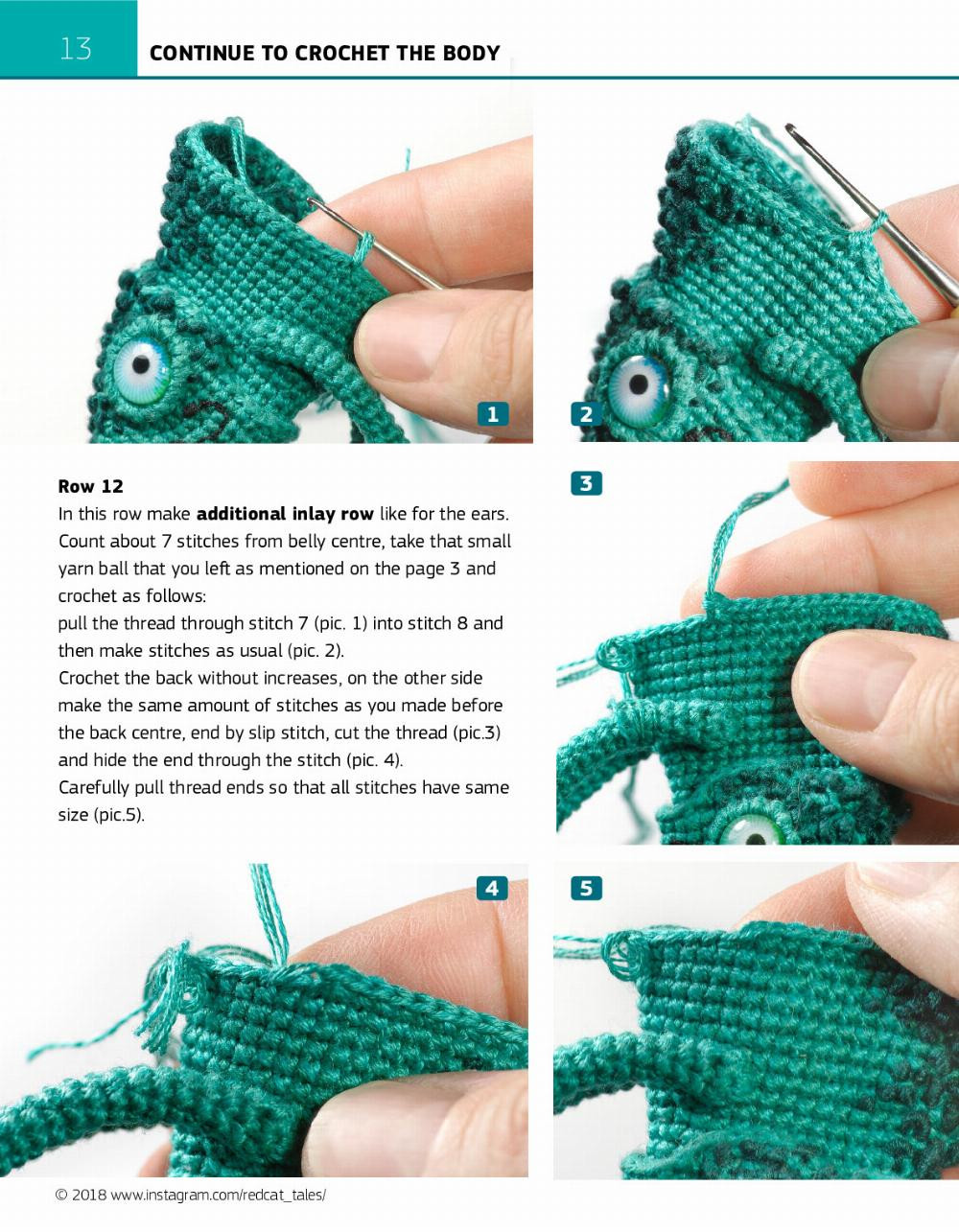 Crocheting the Chameleon Step-by-step pattern